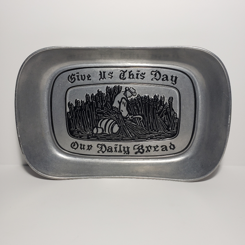 Wilton Armetale Pewter "Give Us This Day Our Daily Bread" Tray Plate 9 1/4"